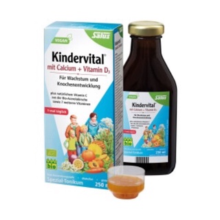 Canxi hữu cơ kindervital canxi + vitamin d3 cho bé từ 3 tuổi - 250ml - hàng nội địa đức