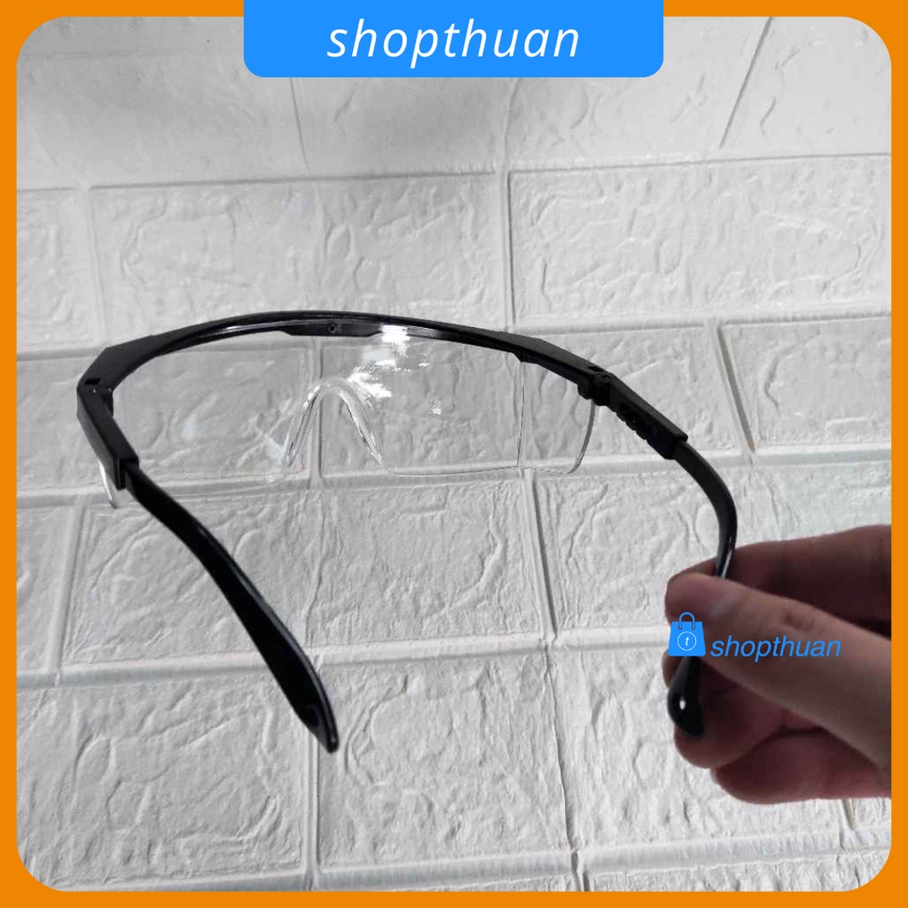 Kính chắn bụi cho người lớn kiêm bảo hộ lao động gọng đen , dùng cho đi đường, chắn côn trùng