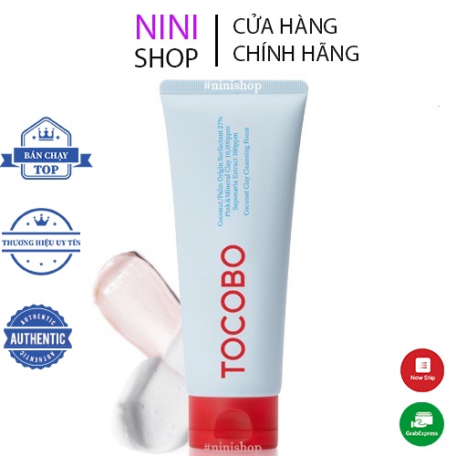 Sữa rửa mặt thuần chay từ dừa & đất sét TOCOBO Coconut Clay Cleansing Foam 150ml - Ninishop