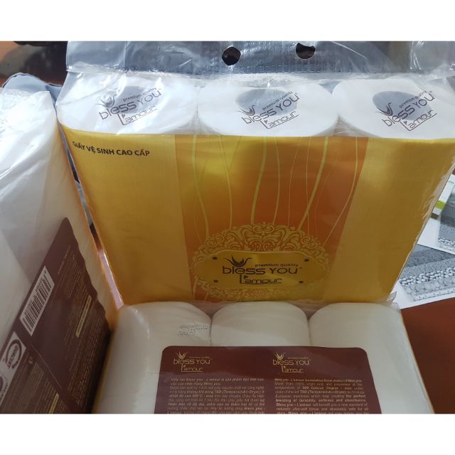 GIẤY VỆ SINH BLESS YOU VÀNG 9 CUỘN