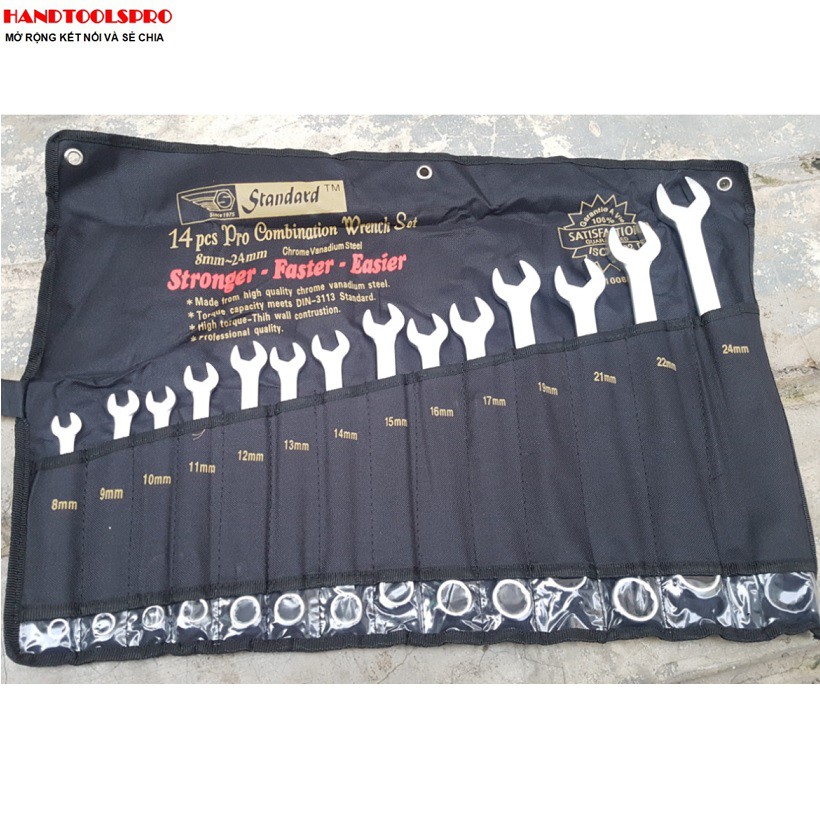 Bộ cờ lê vòng miệng 14 chi tiết 8-24mm STANDARD