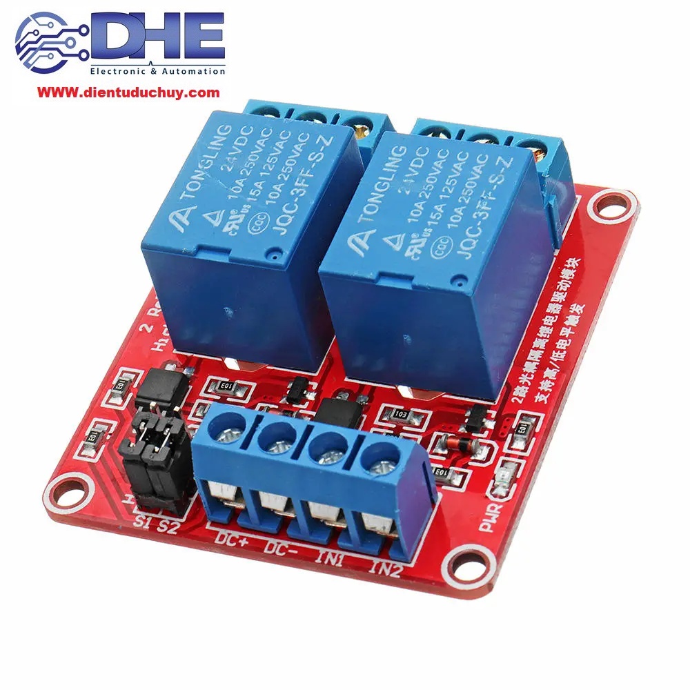 MODULE RELAY TRUNG GIAN - CÓ JUMPER HIGH/LOW - OPTO CÁCH LY - LỰA CHỌN LOẠI 1/2/4 KÊNH RELAY - LỰA CHỌN ĐIỆN ÁP