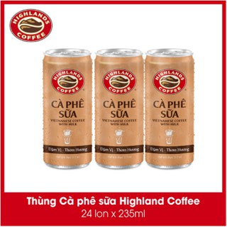 THÙNG 24 LON CÀ PHÊ SỮA HIGHLANDS 235ML