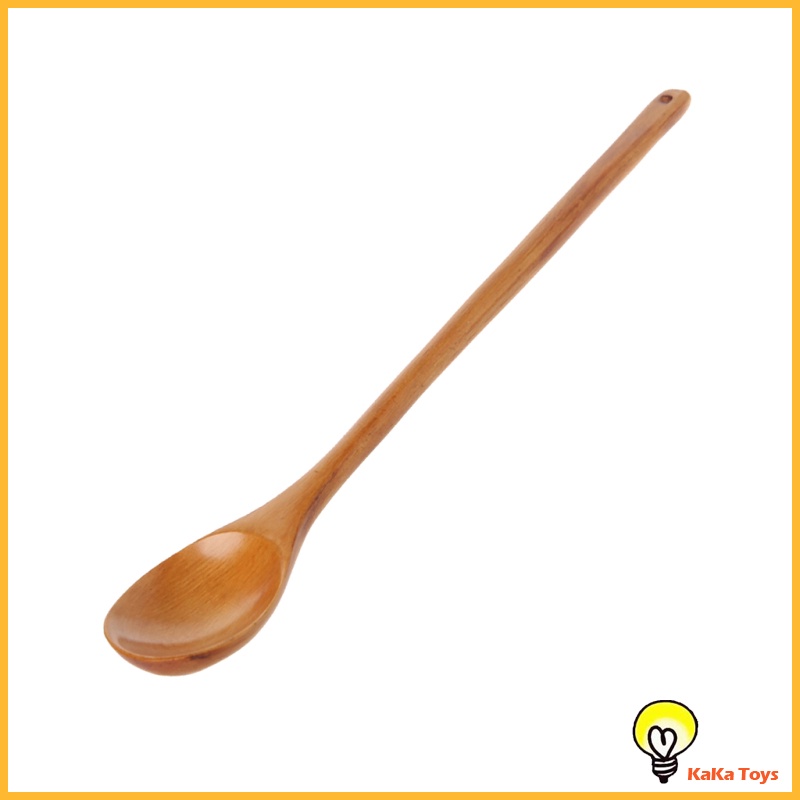 [KaKa Toys]Wooden Long Handle Spoon 33.5cm Creative Korean Hot Pot Spoon Tableware