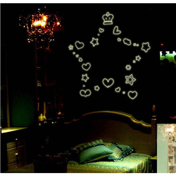 Decal trang trí tường - Hình Trang trí Trái Tim 02 - DẠ QUANG