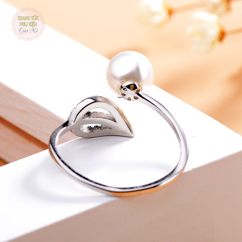 Nhẫn nữ thời trang cách điệu N25 bạc ý S925 nhỏ xinh