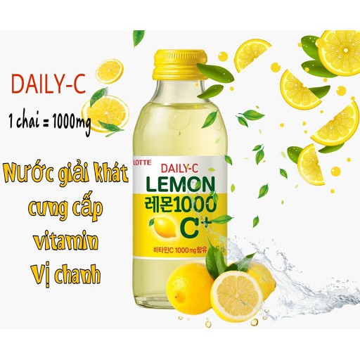 Nước Giải Khát Daily C Hàn Quốc Vị Chanh Và Xoài Chai 140ml