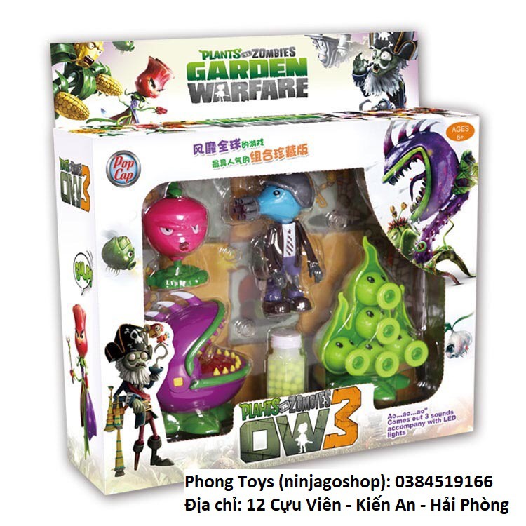 Đồ chơi hoa quả nổi giận Plants and Zombie phần 3: hoa 5 vòi