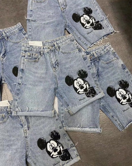 QUẦN BÒ NGỐ MICKEY RÁCH CỰC XINH HÀNG BÁN SHOP