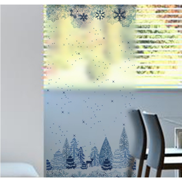 Decal Dán Kính Cao Cấp - Rừng Núi Tuyết Băng Gía ( 60x116cm )