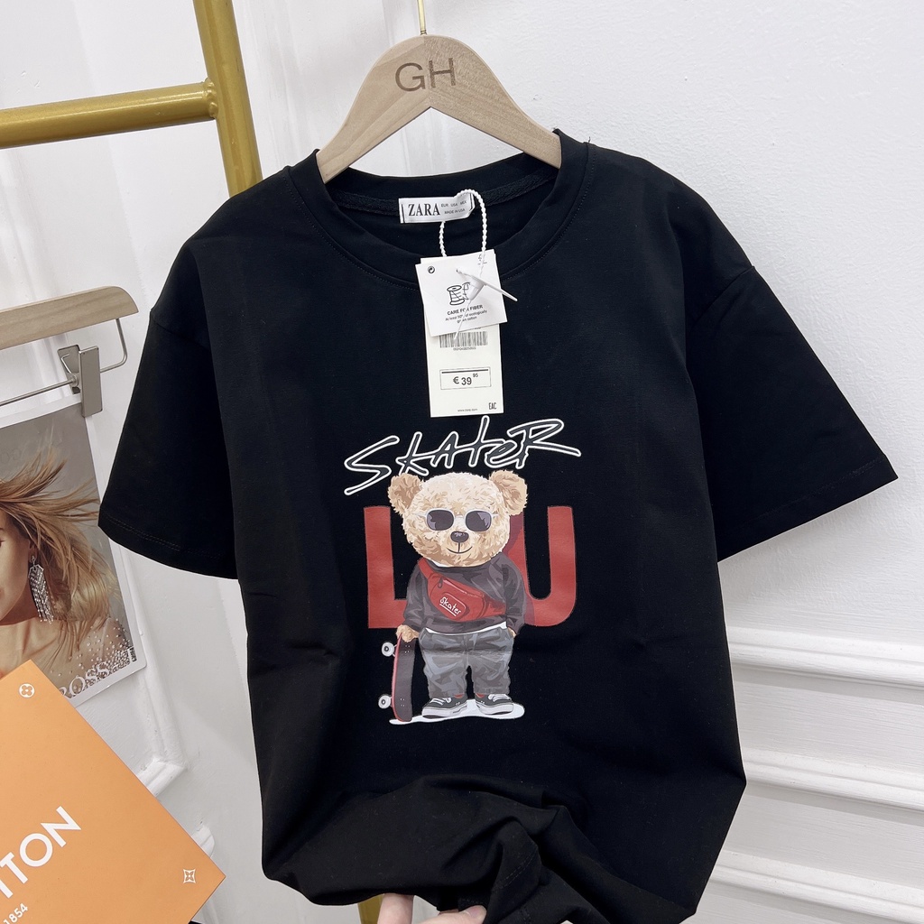 Áo Thun In Hình Gấu Hàng ZR Cao Cấp - Áo Full Nữ