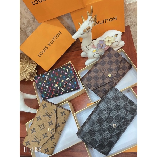 Ví cầm tay in hoạ tiết lv qc fullboxFreeship