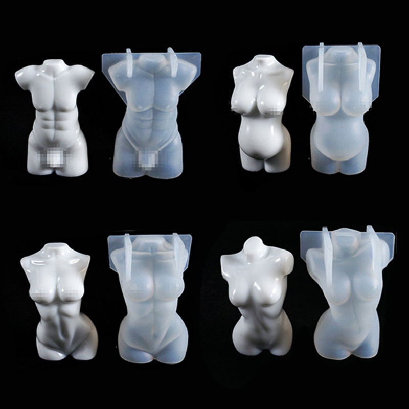 Khuôn Silicone Tạo Hình Làm Xà Phòng Hình Nam &amp; Nữ 3D DIY