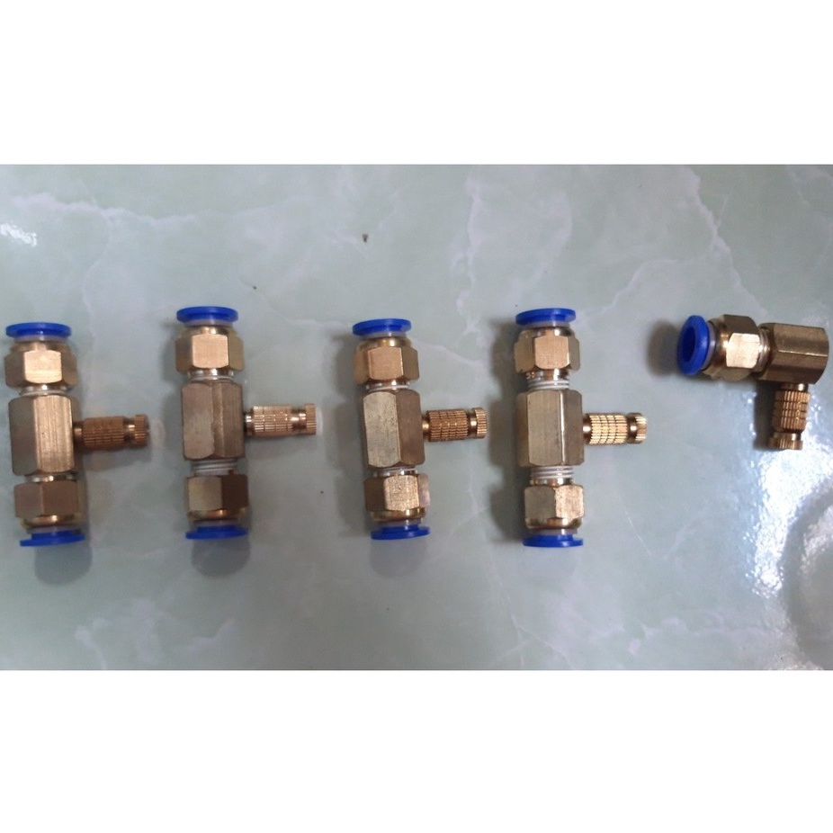 Đế đồng dùng ống 10mm + béc phun sương số 1 đến số 8