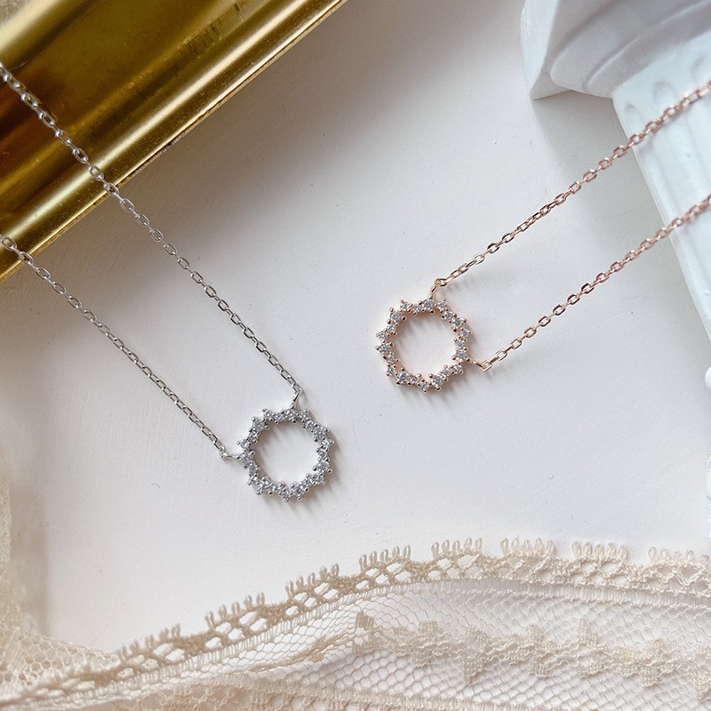 Dây Chuyền Bạc Nữ Vòng Tròn Nạm Đá -Trang Sức TNC JEWELLERY