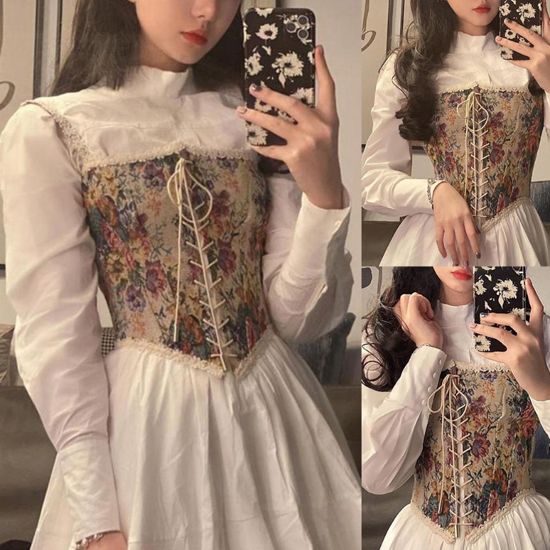 Đầm Cổ Đứng Thắt Dây Eo Phong Cách Retro Dành Cho Nữ