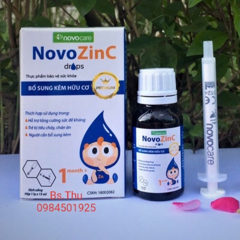 Kẽm cho bé - NOVOZINC - kẽm hữu cơ nhỏ giọt cho trẻ từ 1 tháng tuổi, không chát