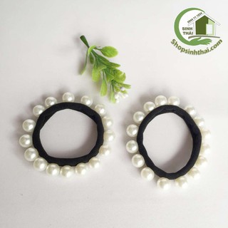 Dây thun cột tóc đính ngọc trai giả