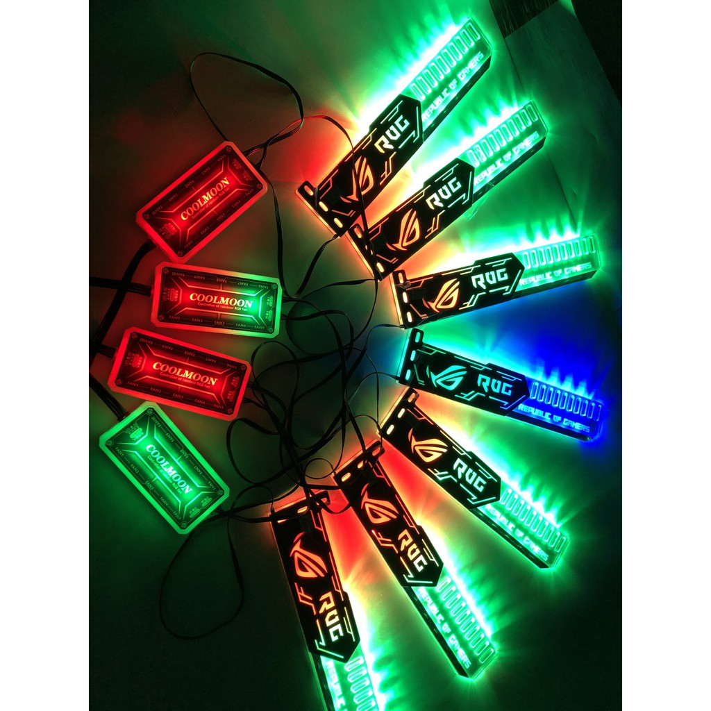 Giá Đỡ VGA RGB Đồng Bộ Hub CoolMoon 16 Triệu Màu 366 Hiệu Ứng 240x45mm | BigBuy360 - bigbuy360.vn