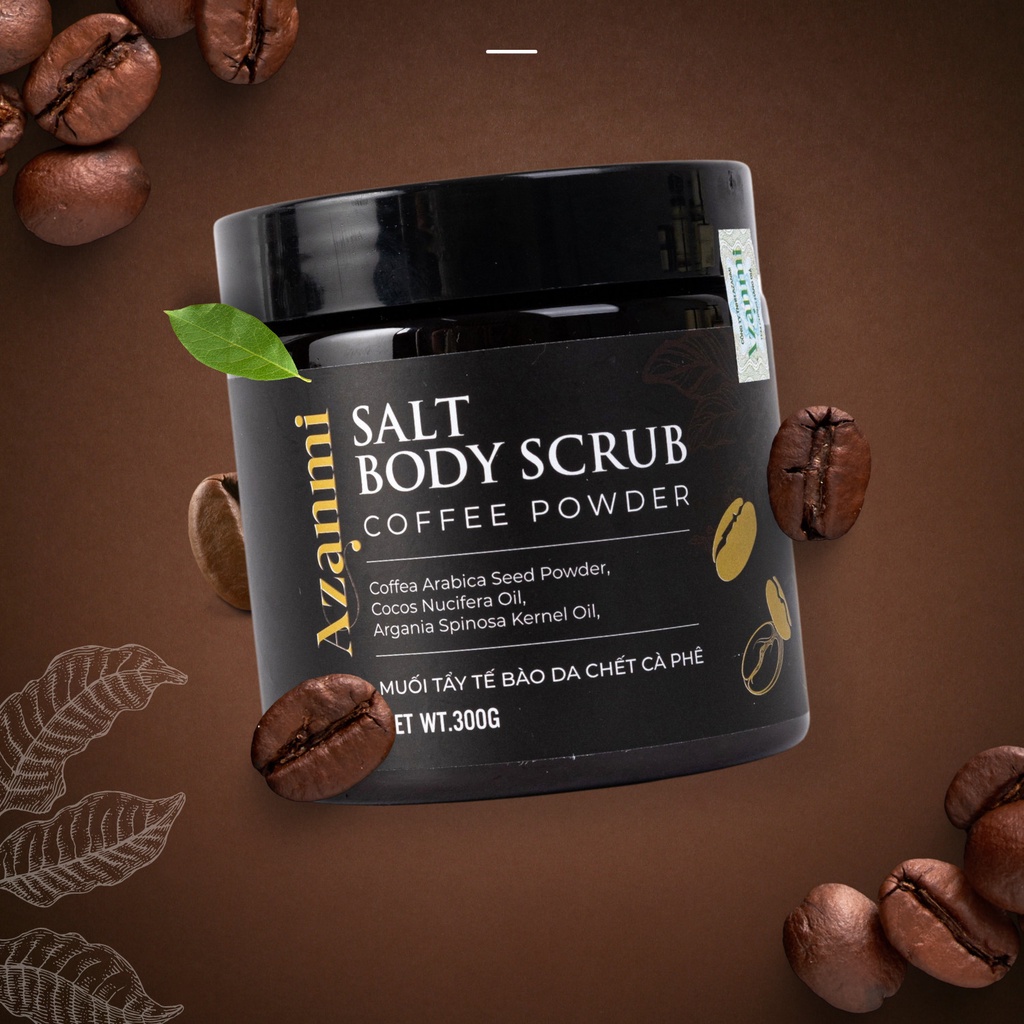 Tẩy tế bào chết cơ thể và mặt cà phê cho làn da mềm mại và rạng rỡ 300ml Cocoon COFFEE SALT BODY SCRUB Chính Hãng Azanmi