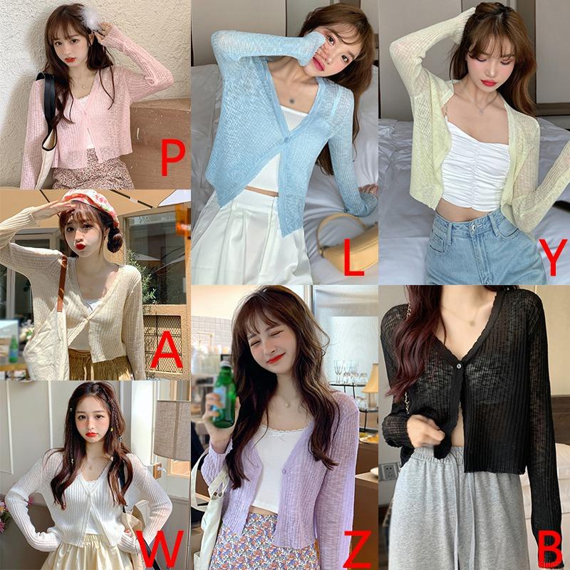 Áo Cardigan Dệt Kim Tay Dài Cổ Chữ V Phong Cách Hàn Quốc Thời Trang Cho Nữ