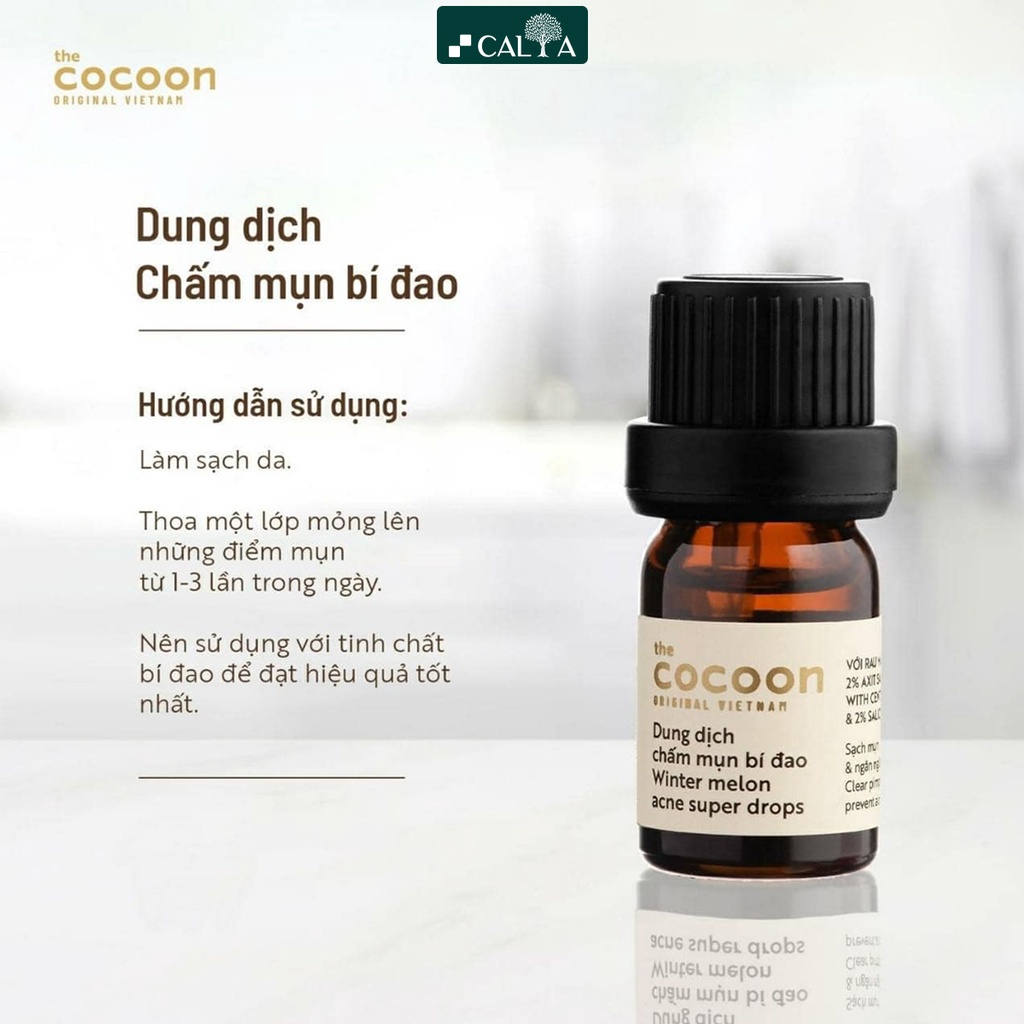 Gel Chấm Mụn Cocoon Chiết Xuất Bí Đao Làm Xẹp Mụn, Mờ Thâm - Cocoon Winter Melon Acne Super Drops 5ml