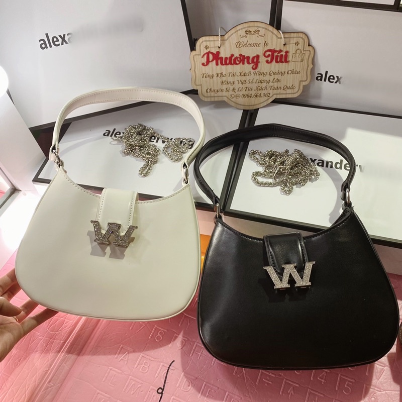 [Hàng Loại 1] Túi kẹp nách W siêu hot 2022, hàng đẹp xích nặng tay vừa điện thoại (ảnh - video shop quay)