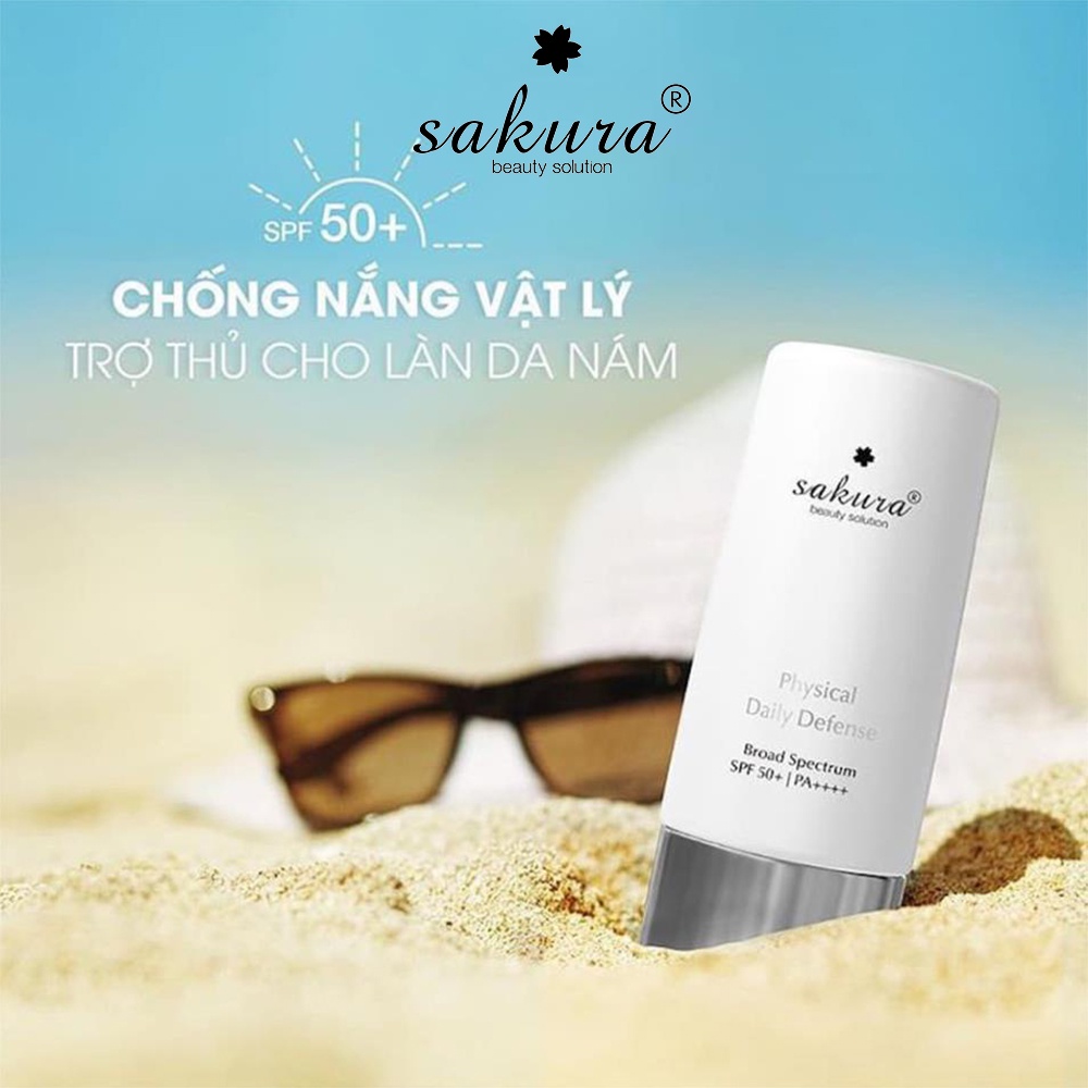 Nhũ tương chống nắng vật lý Sakura Physical Daily Defense SPF 50+ PA 60g