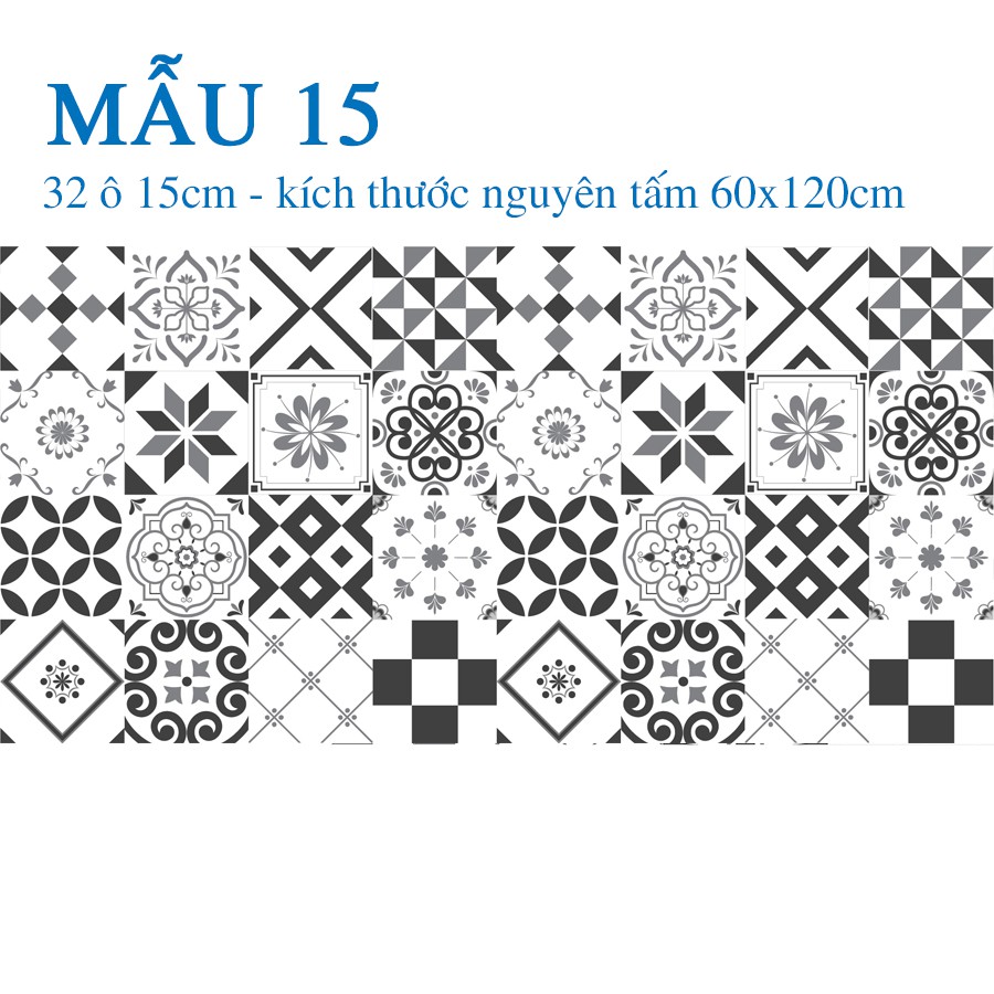 Set 32 ô Decal gạch bông  - Mua 3 tặng 1 - trang trí phòng khách, decal dán tường dán tủ dán bếp