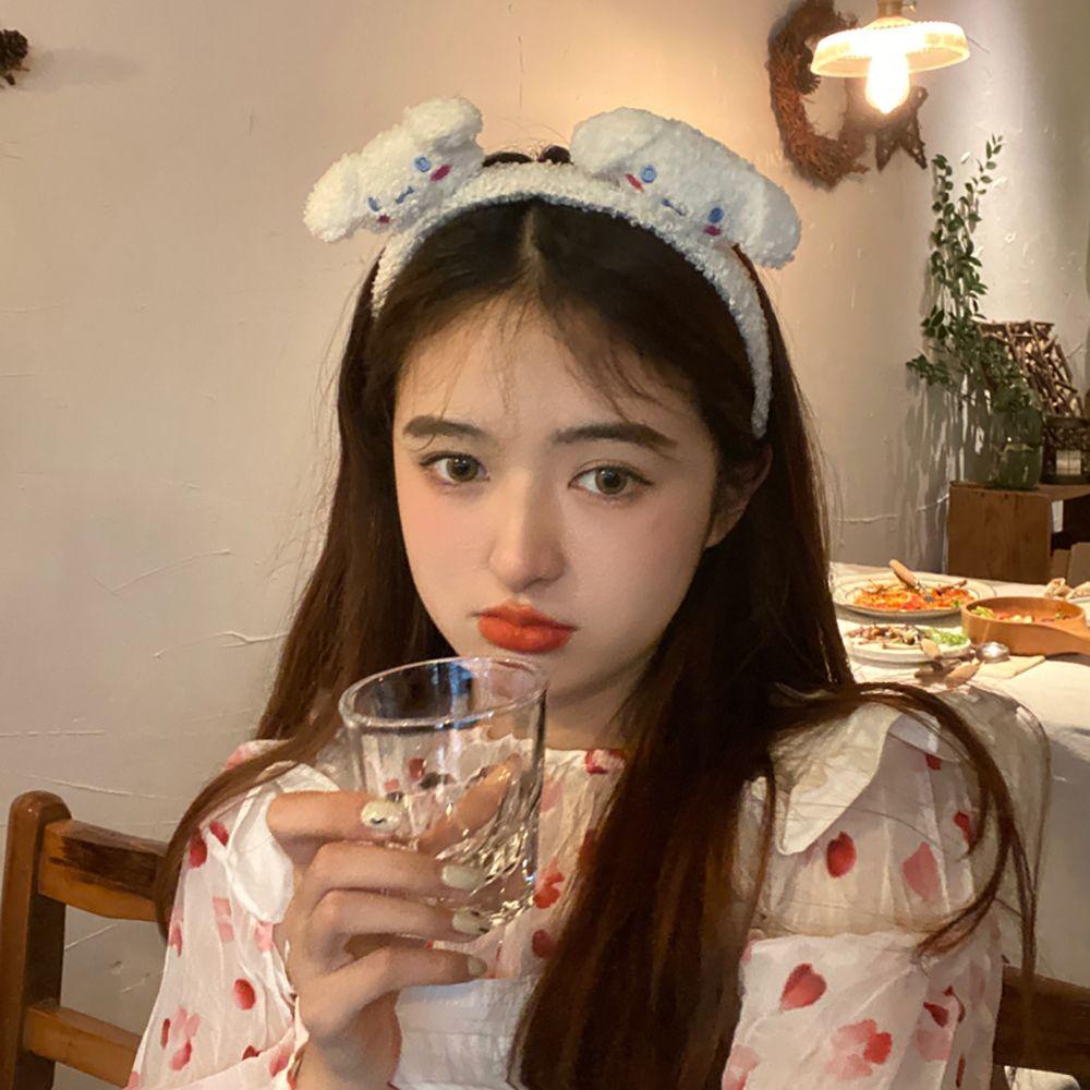 ANEMONE Băng Đô Cài Tóc Hình Chú Chó Hoạt Hình Bằng Lông Nhung Dễ Thương Xinh Xắn Cho Nữ