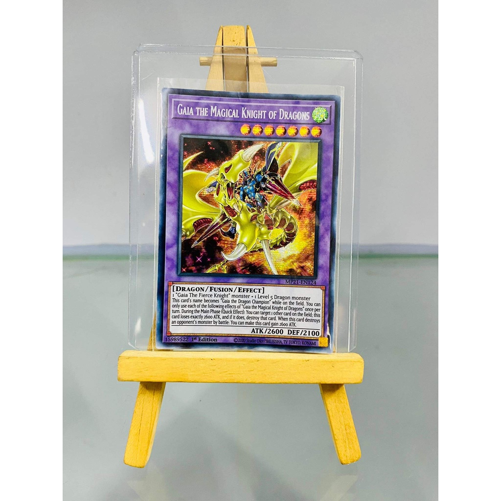 [ Dưa Hấu Yugioh ] Lá bài thẻ bài Gaia the Magical Knight of Dragons Prismatic Secret Rare - Tặng bọc bài nhựa bảo quản