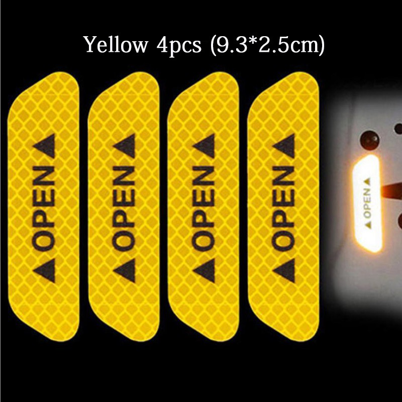 Bộ 4 miếng dán phản quang trang trí cửa xe hơi | BigBuy360 - bigbuy360.vn