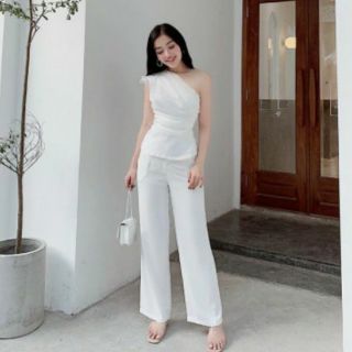 quần culottes ống suông 1 khuy trước tuyết mưa