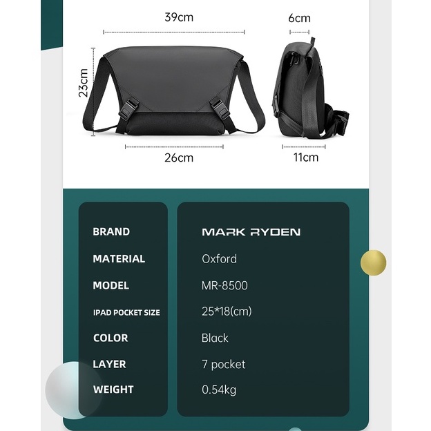 Túi Đeo Chéo Vai Mark Ryden Vừa Với iPad 11 inch Dành Cho Bạn Nam | BigBuy360 - bigbuy360.vn