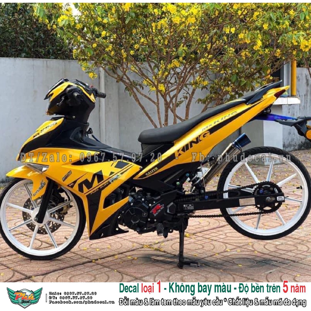 Tem rời xe Exciter 150 MX vàng đen . (A)