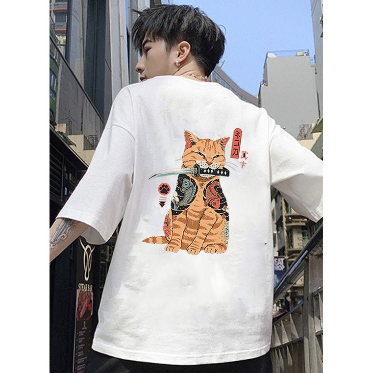 Áo thun tay lỡ mèo sát thủ form rộng vải dày mịn 2020T2646