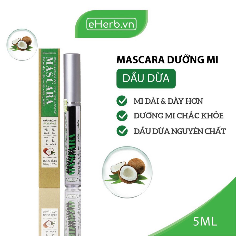 [G03] Mascara Dưỡng Mi Dầu Dừa Nguyên Chất Kích Thích Mi Mọc Dày & Dài Hơn MILAGANICS 5ml (Tuýp) S004