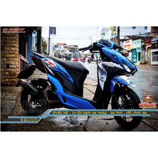 Tem Trùm Xe Vario Cá Mập Xanh Trắng - Q-5307