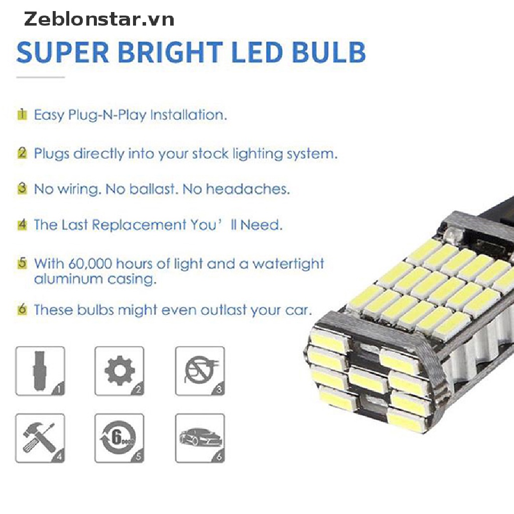 2 Đèn LED W16 T16 T15 921 W16W Chuyên Dụng Cho Xe Hơi