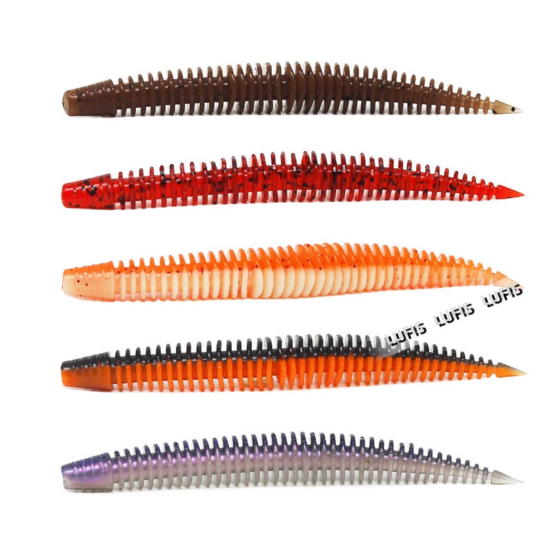 Bộ 10 Mồi Câu Cá Nhựa TPE Mềm Hình Con Sâu Kích Thước 8cm / 2.2g