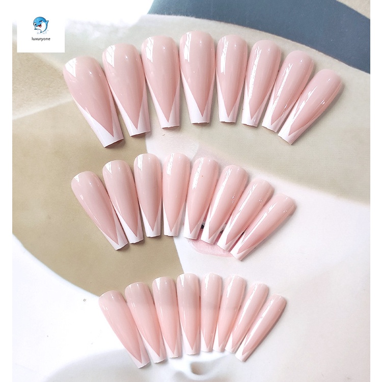 [Hàng mới về] Bộ 24 móng tay Móng giả đính đá Anabeauty, Móng tay giả kèm keo nailbox đính đá cá tính Tay Giả Trang Trí Nghệ Thuật DIY ữ Kèm Keo Dán  tiết kiệm thời gian đính ngọc trai nhân tạo và nơ bướm