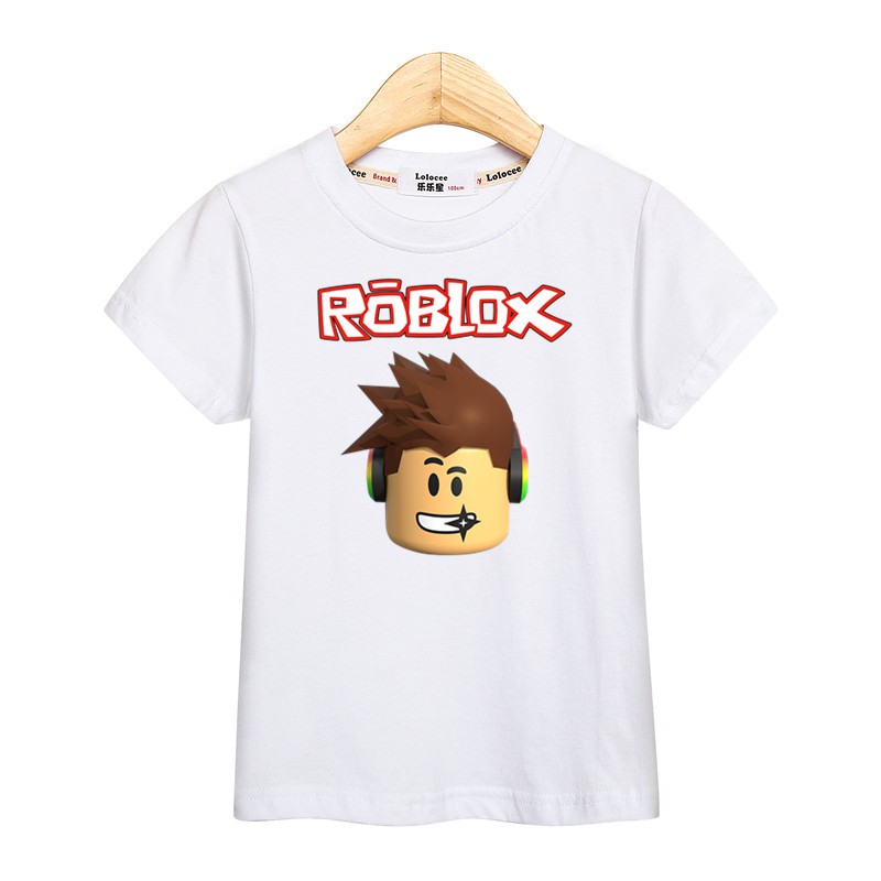 Roblox bé trai áo phông cotton in áo mùa hè Quần áo thời trang trẻ em boys tee tops