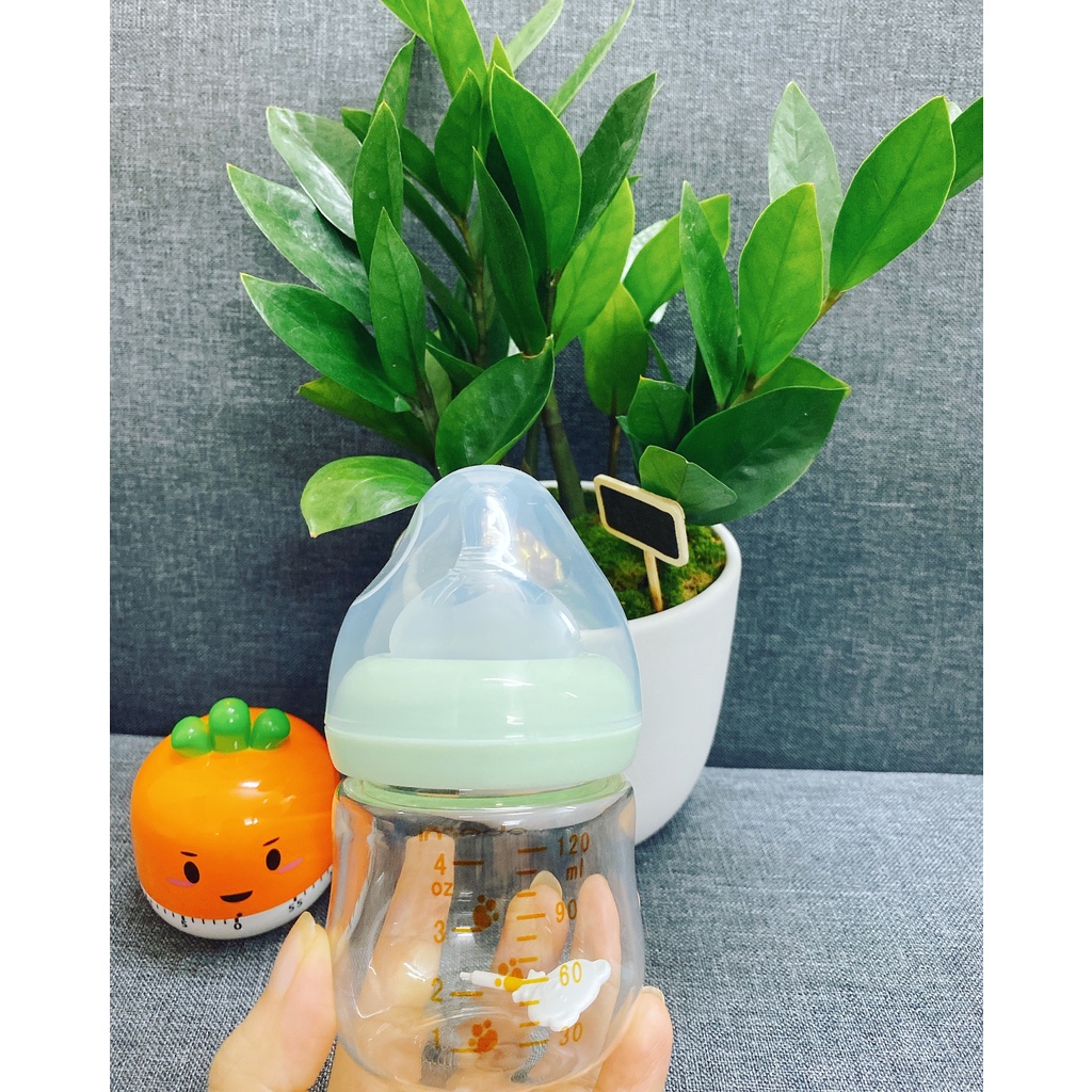 Bình sữa thủy tinh cổ rộng ,chống đầy hơi cho bé dung tích 120,150ml
