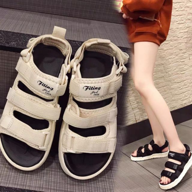 ( Có Sẵn Loại 1) Sandal Quai Dán Học Sinh 3 quai Phong cách Hàn Quốc Fiting