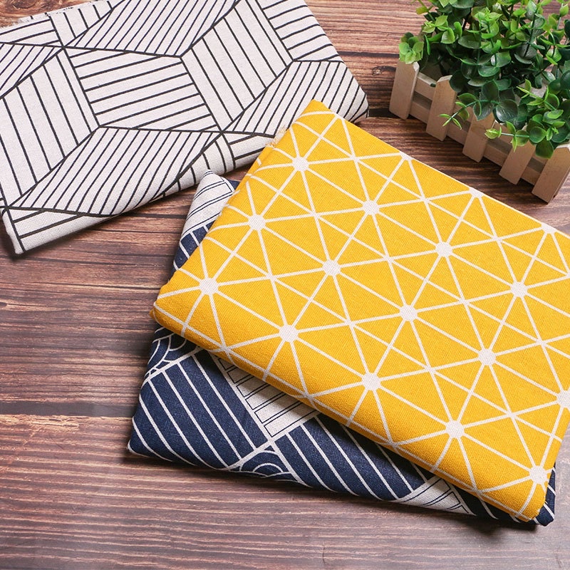 Vải Canvas Vải Bố Làm Túi Vải, Khăn Trải Bàn, Decor Không Gian Nhà, May Rèm Cửa Sổ Họa Tiết Hình Học