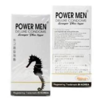 CHÍNH HÃNG- LẺ 1 BAO- Bao cao su Power Men Cá Ngưa Xám –Bcs cao cấp kéo dài thời gian