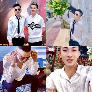 Sơ mi lụa chữ LV sang chảnh