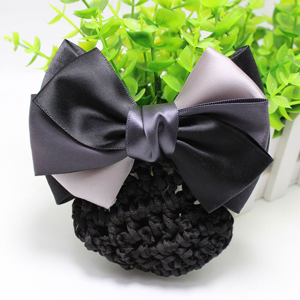 Lưới búi tóc thắt nơ bằng satin nhiều màu trang trọng cho nữ