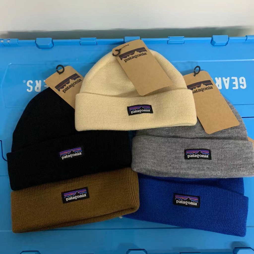 Patagonia knitted hat men and women tide brand woolen hat skateboard hip hop cold hat melon leather hat (small version)