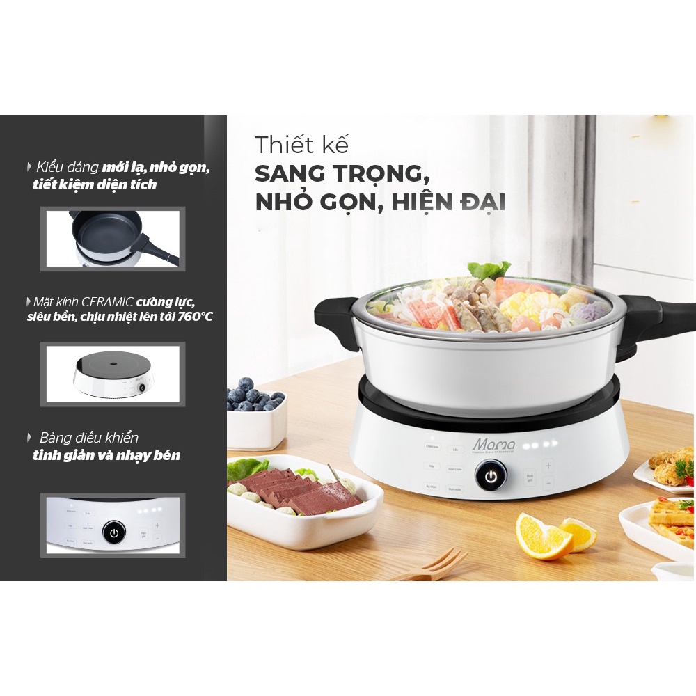 BẾP TỪ ĐƠN Sunhouse MAMA SHD6885, bảo hành chính hãng 24 tháng, công suất 2100W